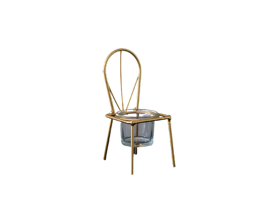 Tabletop Iron Chair Candlestick Potted Ornament Desktop Decoration Candle Holder- B V1263-JX-722