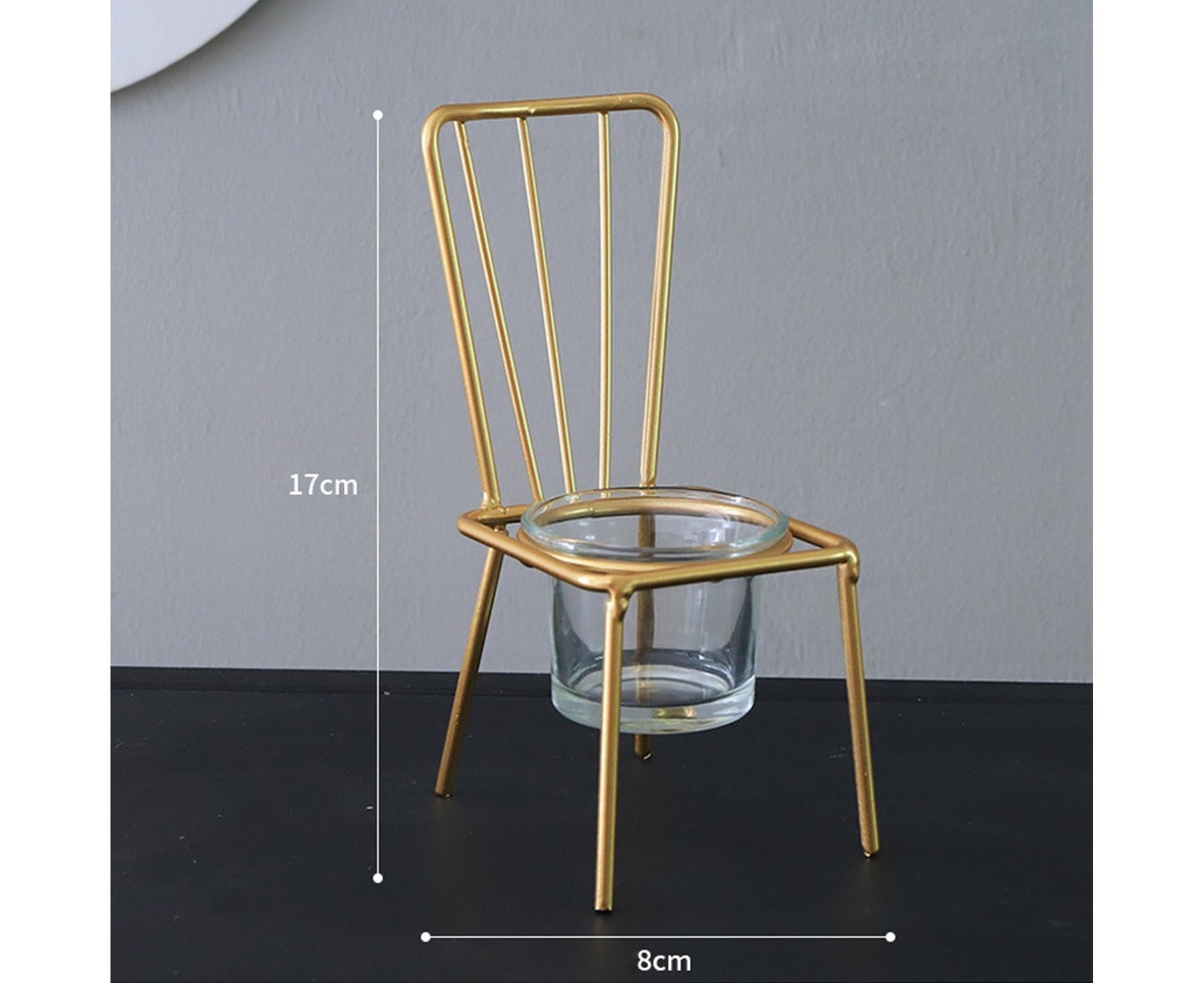 Tabletop Iron Chair Candlestick Potted Ornament Desktop Decoration Candle Holder- B V1263-JX-722