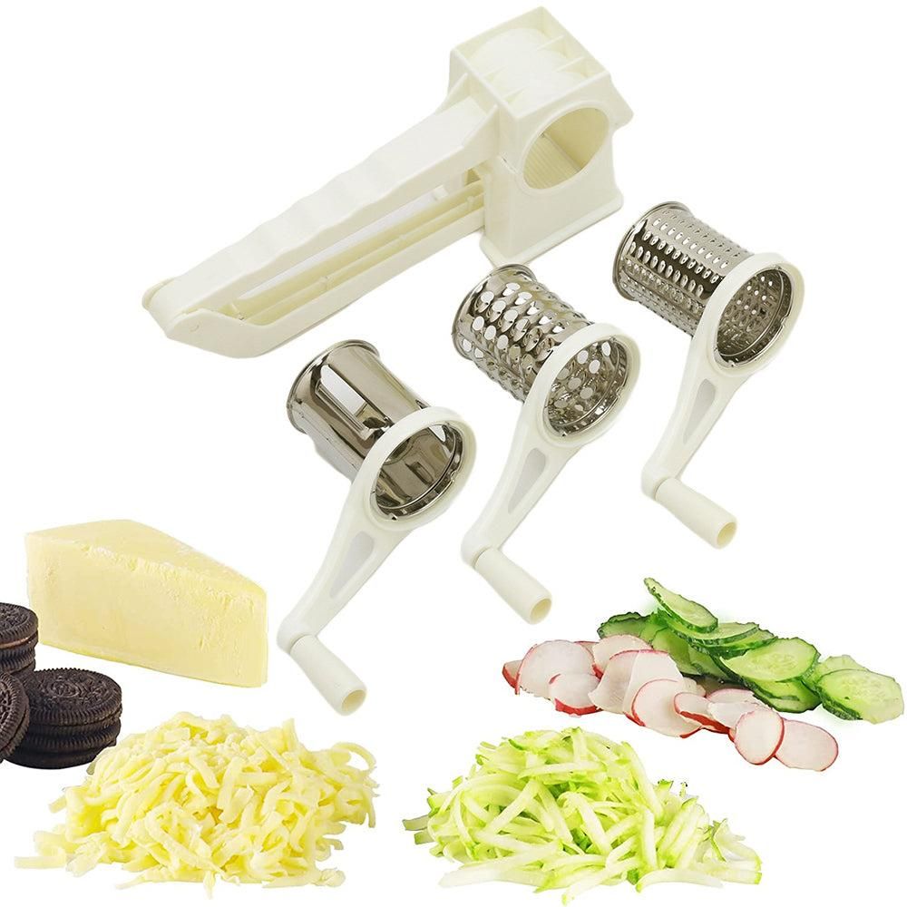 3 in 1 Handheld Manual Rotary Vegetable Chopper Cutter Meat Mincer Cheese Slicer Shredder V1263-JX-7222