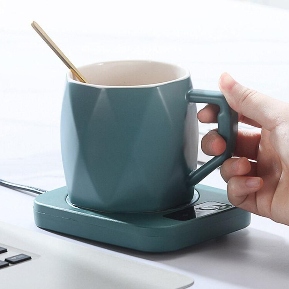 Electric Coffee Mug Warmer Milk Food Hot Plate Cup Warmer for Home Office Green V1263-JX-7229-3