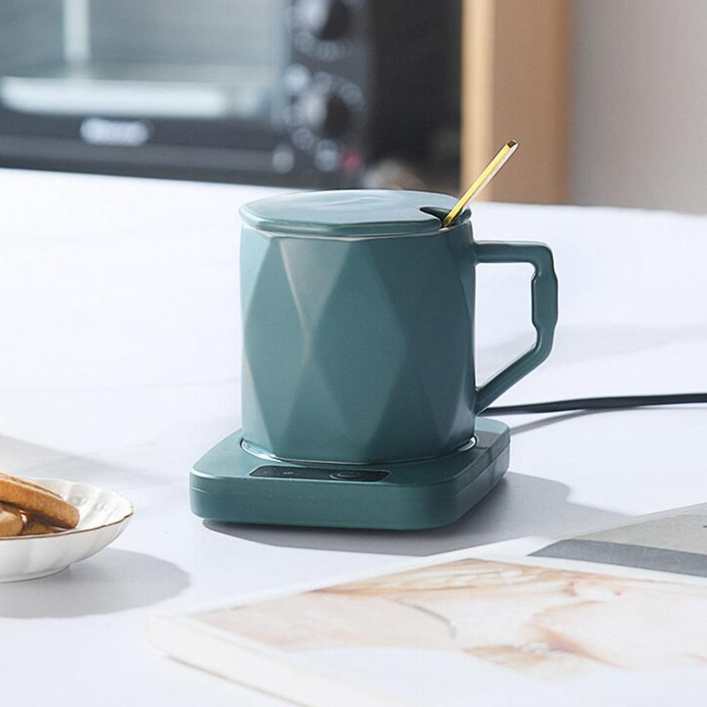 Electric Coffee Mug Warmer Milk Food Hot Plate Cup Warmer for Home Office Green V1263-JX-7229-3