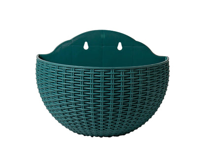 Flower Pot Exquisite Wall-mounted Plastic Wall Hanging Basket Flowerpot for Garden-Atrovirens V1263-JX-723
