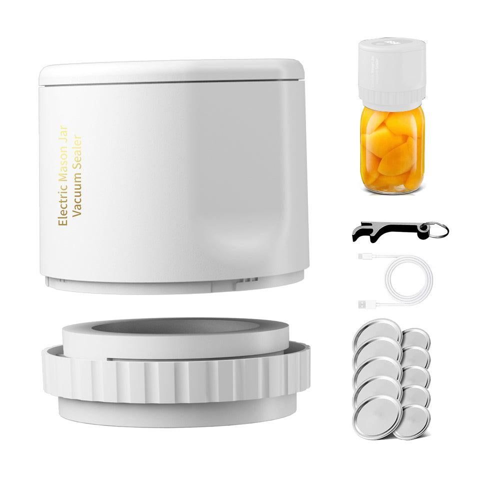 Electric Mason Vacuum Sealer Kit Digital Display Vacuum Sealer Food Storage White V1263-JX-7231-1
