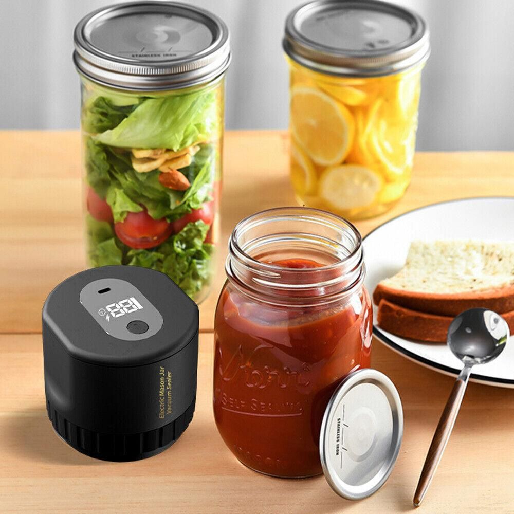 Electric Mason Vacuum Sealer Kit Digital Display Vacuum Sealer Food Storage Black V1263-JX-7231-2