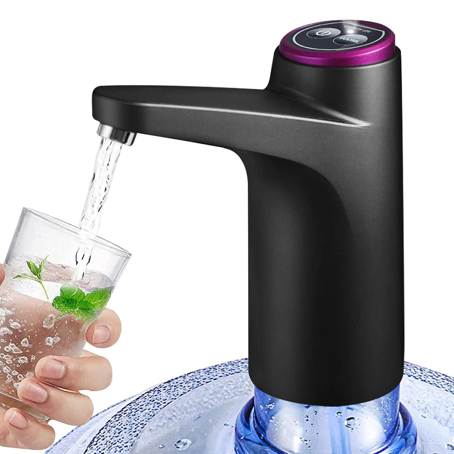 Electric Water Dispenser Pump Automatic Water Bottle Pump for Universal Bottle Black V1263-JX-7233-1