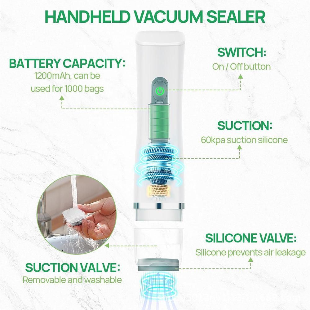 Portable Handheld Compact Vacuum Sealer Machine with 30 Reusable Bags V1263-JX-7236
