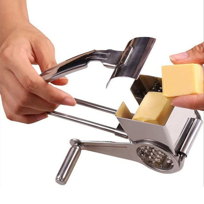 Stainless Steel Rotary Cheese Grater Cheese Cutter with 4 Rotary Drums Kitchen Tools V1263-JX-7239