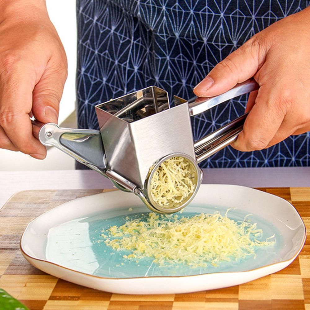 Stainless Steel Rotary Cheese Grater Cheese Cutter with 4 Rotary Drums Kitchen Tools V1263-JX-7239