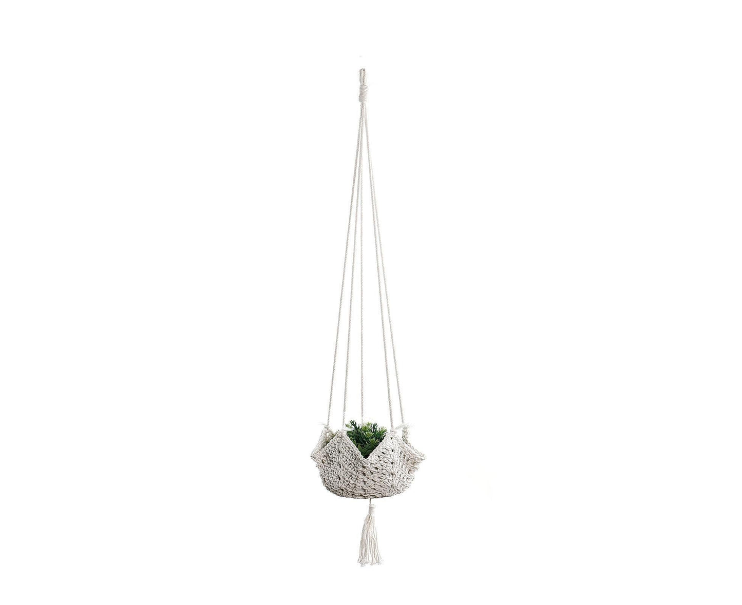 Handmade Woven Cotton Rope Hanger-Beige V1263-JX-724