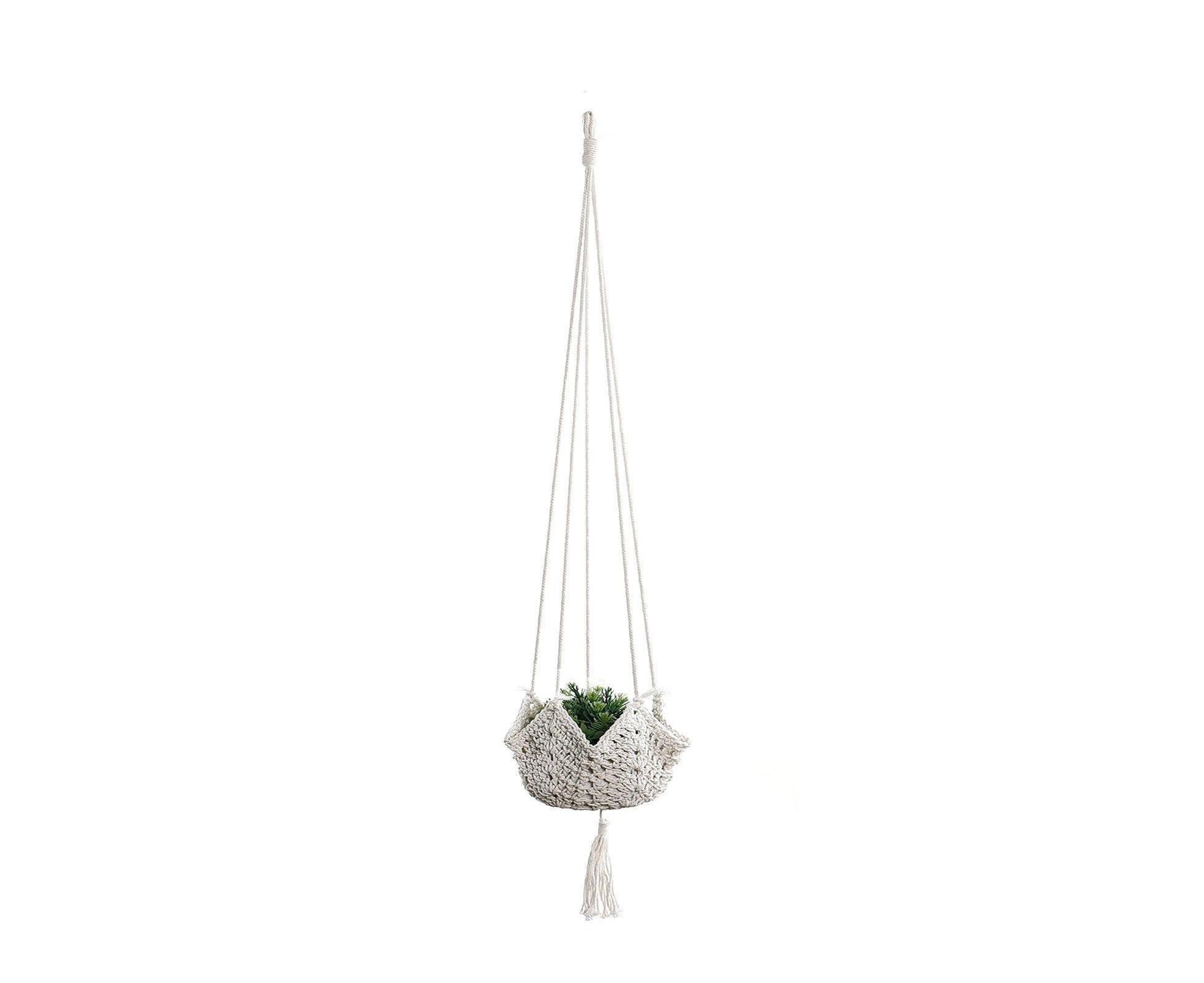 Handmade Woven Cotton Rope Hanger-Beige V1263-JX-724