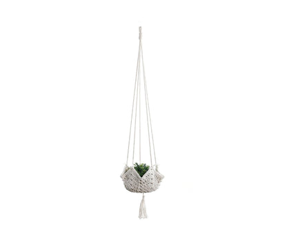 Handmade Woven Cotton Rope Hanger-Beige V1263-JX-724