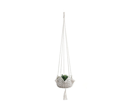 Handmade Woven Cotton Rope Hanger-Beige V1263-JX-724