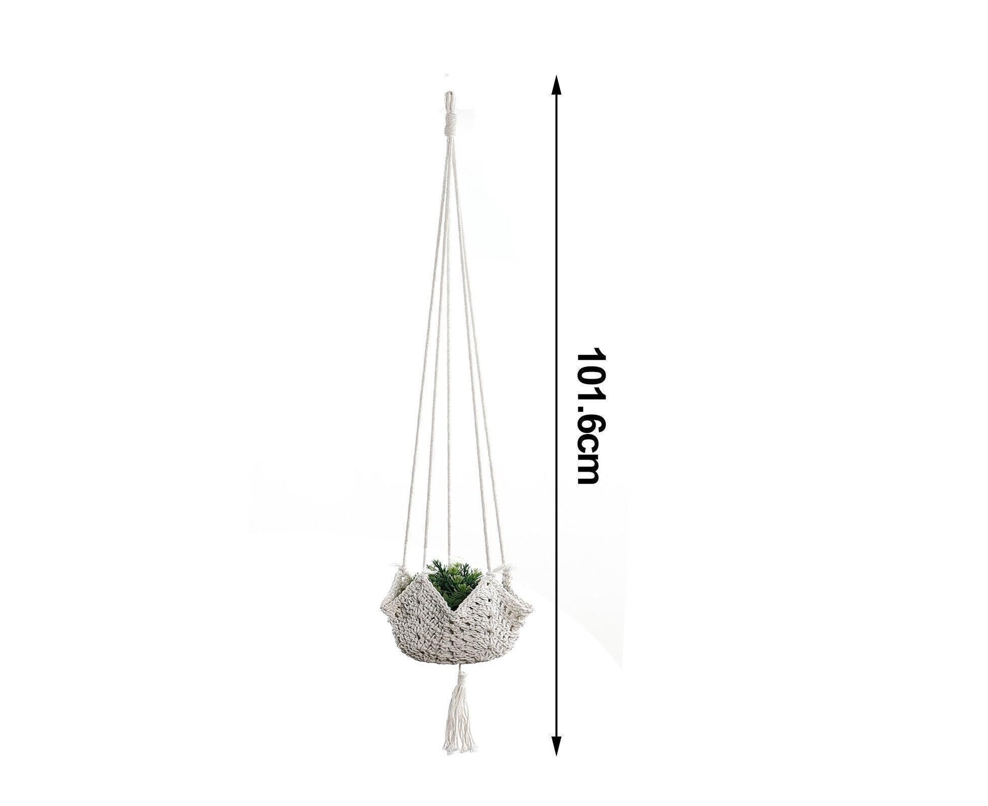 Handmade Woven Cotton Rope Hanger-Beige V1263-JX-724