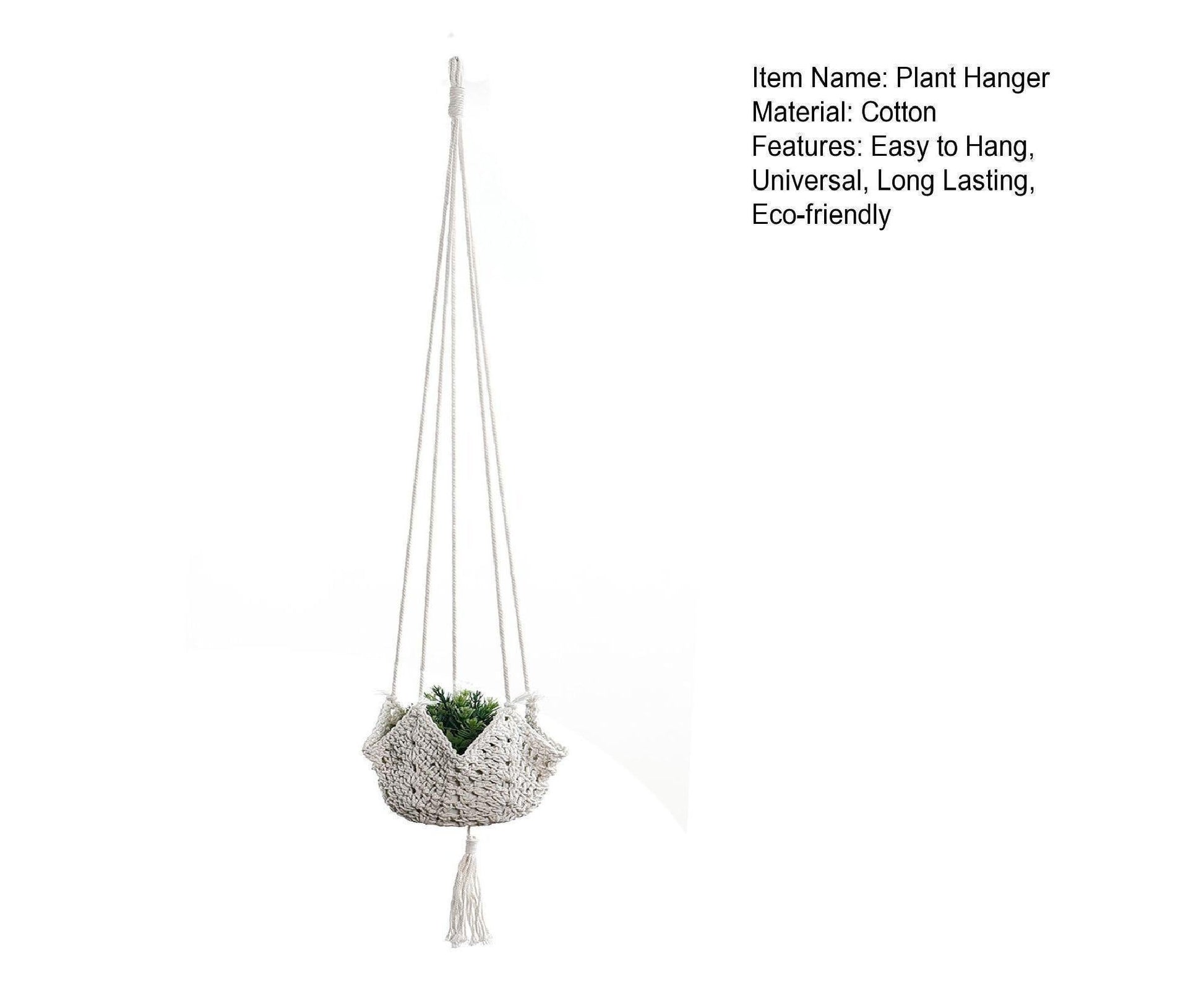 Handmade Woven Cotton Rope Hanger-Beige V1263-JX-724