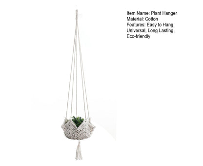 Handmade Woven Cotton Rope Hanger-Beige V1263-JX-724