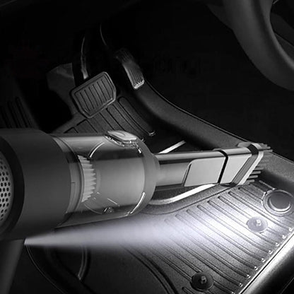 4-in-1 Handheld Car Vacuum Cleaner Portable Cordless Air Duster with LED Light for Car Home Office Black V1263-JX-7246-1