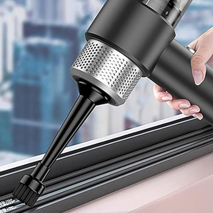 4-in-1 Handheld Car Vacuum Cleaner Portable Cordless Air Duster with LED Light for Car Home Office Black V1263-JX-7246-1