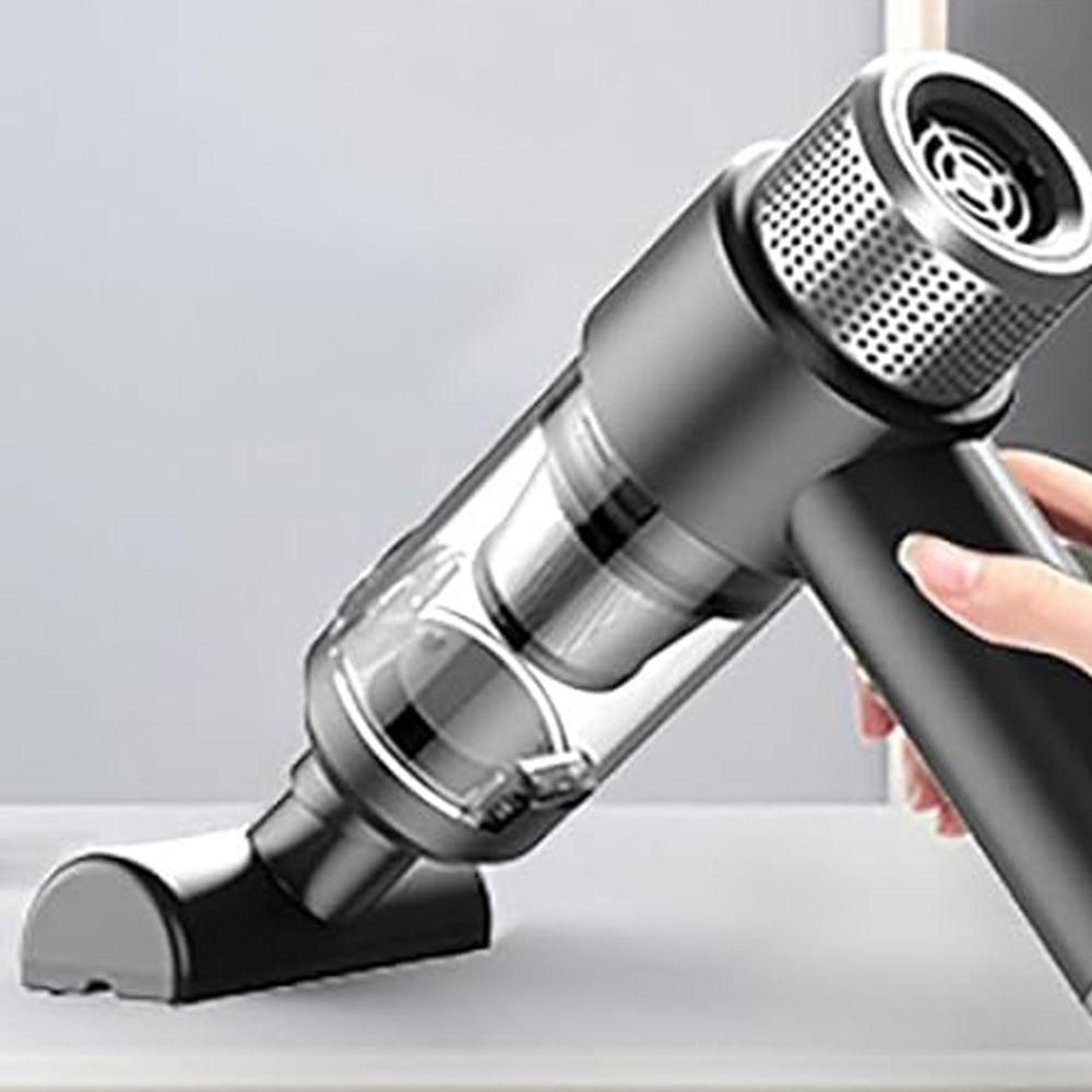 4-in-1 Handheld Car Vacuum Cleaner Portable Cordless Air Duster with LED Light for Car Home Office Black V1263-JX-7246-1