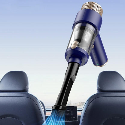 4-in-1 Handheld Car Vacuum Cleaner Portable Cordless Air Duster with LED Light for Car Home Office Blue V1263-JX-7246-2
