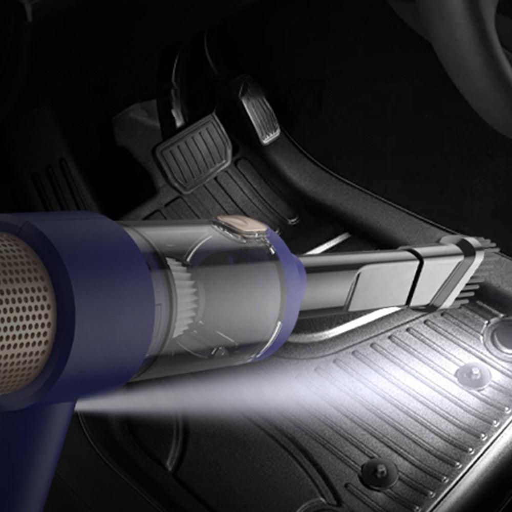 4-in-1 Handheld Car Vacuum Cleaner Portable Cordless Air Duster with LED Light for Car Home Office Blue V1263-JX-7246-2
