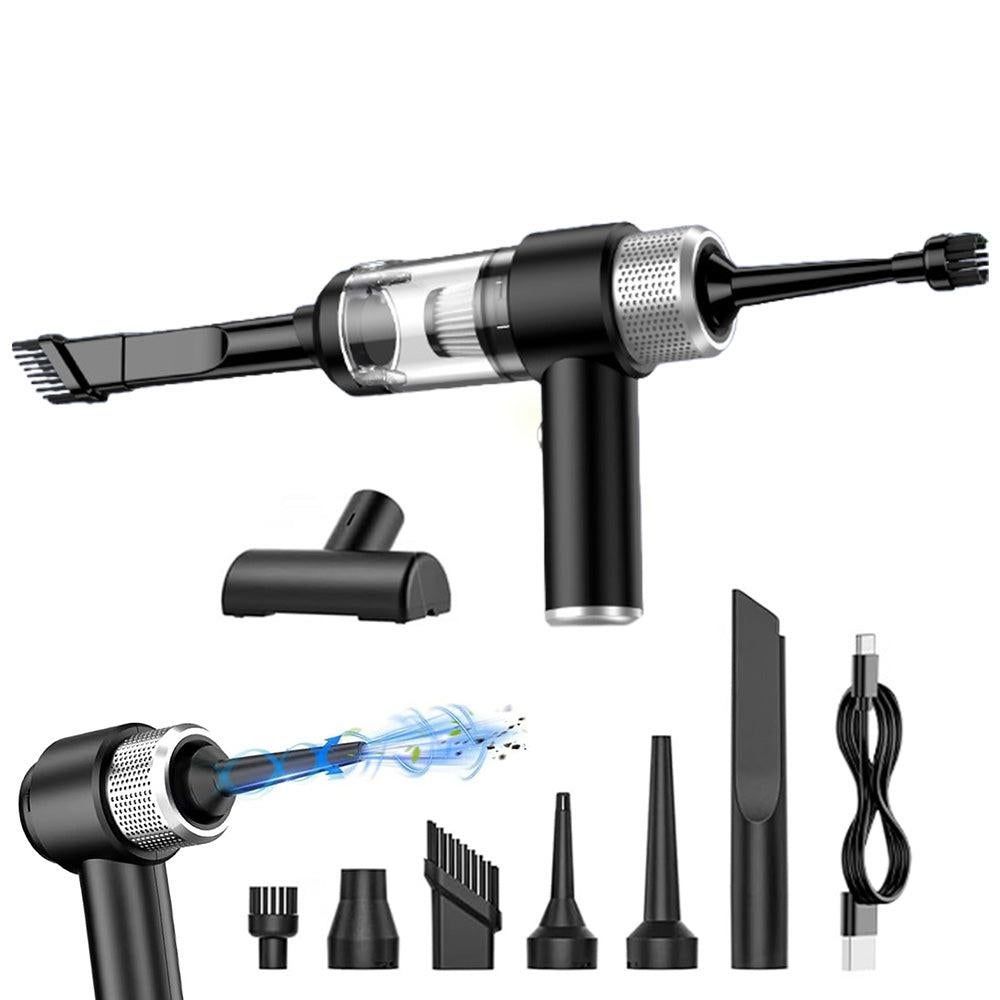 4-in-1 Handheld Car Vacuum Cleaner Portable Cordless Air Duster with LED Light for Car Home Office Blue V1263-JX-7246-2