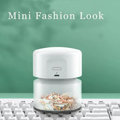 Mini Desktop Vacuum Cleaner Rechargeable USB Desk Sweeper for Home Office White V1263-JX-7247-1