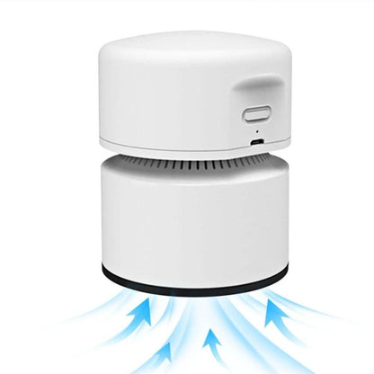 Mini Desktop Vacuum Cleaner Rechargeable USB Desk Sweeper for Home Office White V1263-JX-7247-1