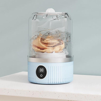 Mini Portable Washing Machine Rechargeable Small Clothes Washer for Travel Use Blue V1263-JX-7248-1