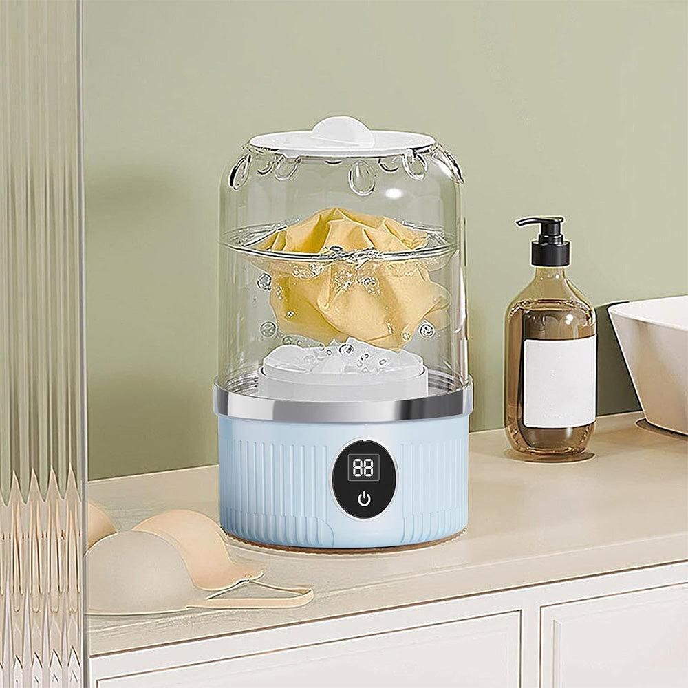 Mini Portable Washing Machine Rechargeable Small Clothes Washer for Travel Use Blue V1263-JX-7248-1
