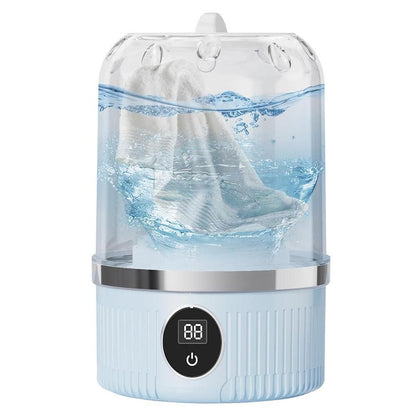 Mini Portable Washing Machine Rechargeable Small Clothes Washer for Travel Use Blue V1263-JX-7248-1