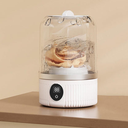 Mini Portable Washing Machine Rechargeable Small Clothes Washer for Travel Use White V1263-JX-7248-2