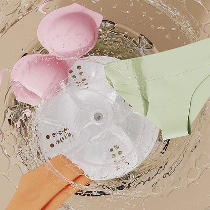 Mini Portable Washing Machine Rechargeable Small Clothes Washer for Travel Use White V1263-JX-7248-2
