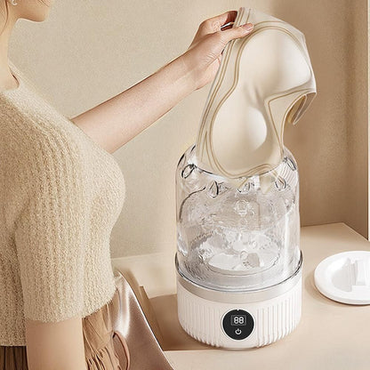 Mini Portable Washing Machine Rechargeable Small Clothes Washer for Travel Use White V1263-JX-7248-2