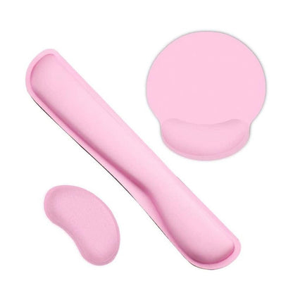 3Pcs Gaming Mouse Pad with Ergonomic Wrist Rest Pink V1263-JX-7249-1