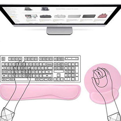 3Pcs Gaming Mouse Pad with Ergonomic Wrist Rest Pink V1263-JX-7249-1