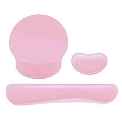 3Pcs Gaming Mouse Pad with Ergonomic Wrist Rest Pink V1263-JX-7249-1