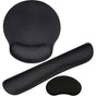 3Pcs Gaming Mouse Pad with Ergonomic Wrist Rest Black V1263-JX-7249-2