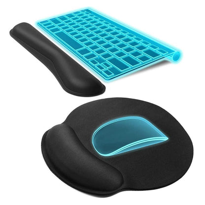 3Pcs Gaming Mouse Pad with Ergonomic Wrist Rest Black V1263-JX-7249-2