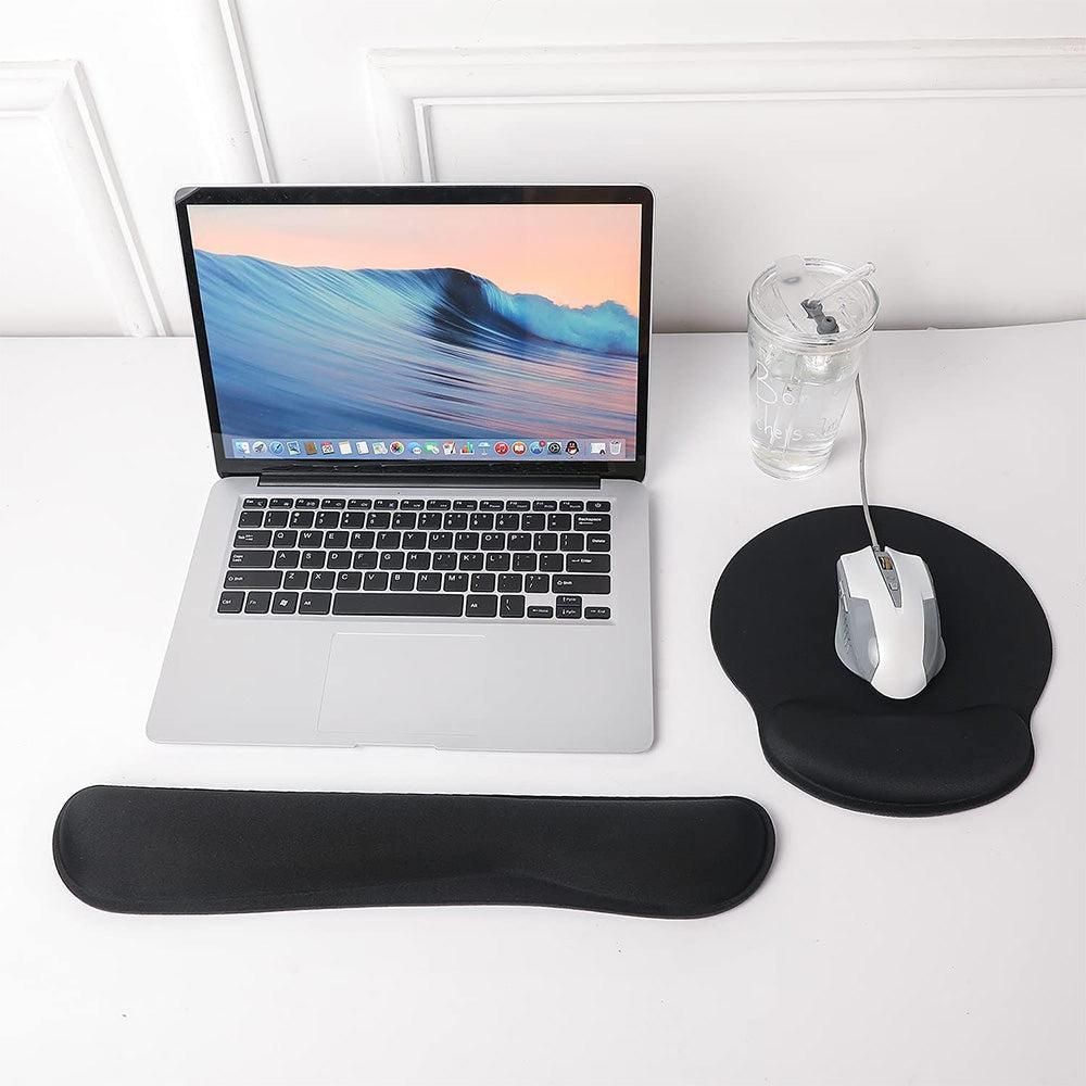 3Pcs Gaming Mouse Pad with Ergonomic Wrist Rest Black V1263-JX-7249-2