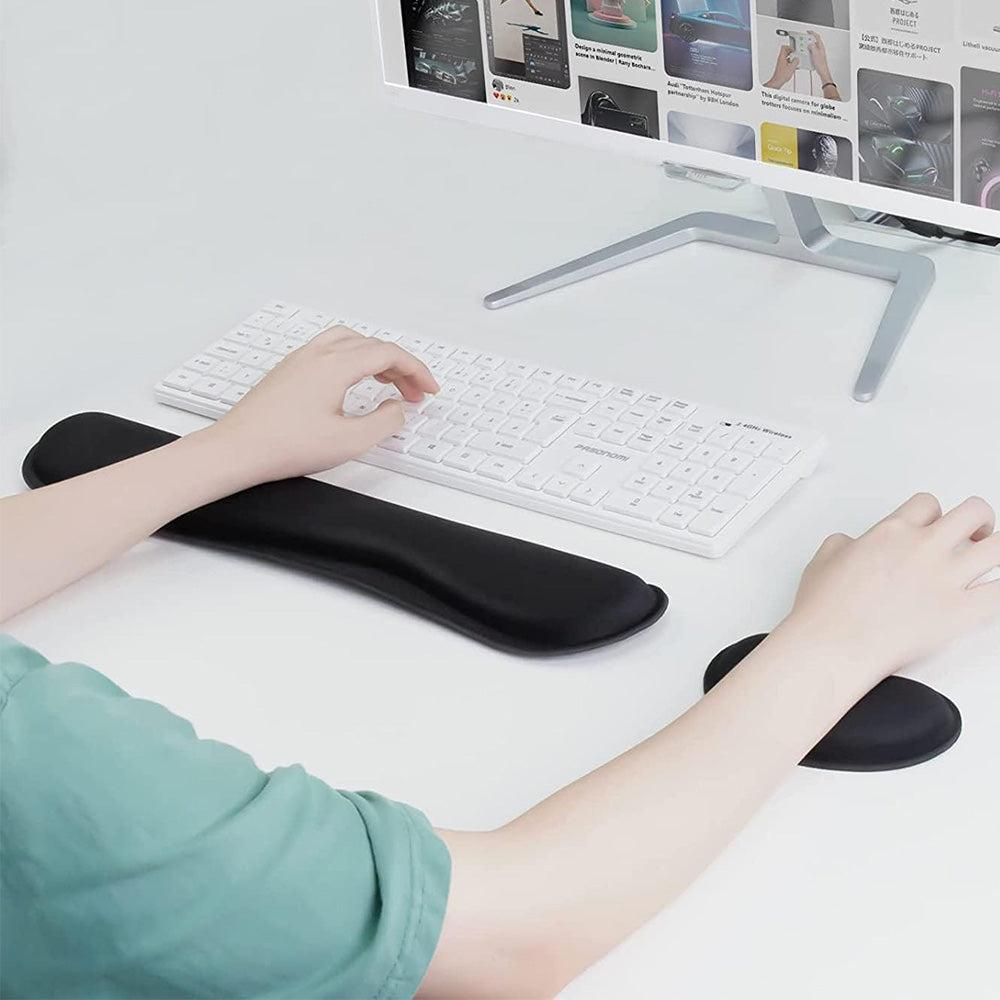 3Pcs Gaming Mouse Pad with Ergonomic Wrist Rest Black V1263-JX-7249-2