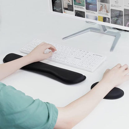 3Pcs Gaming Mouse Pad with Ergonomic Wrist Rest Black V1263-JX-7249-2