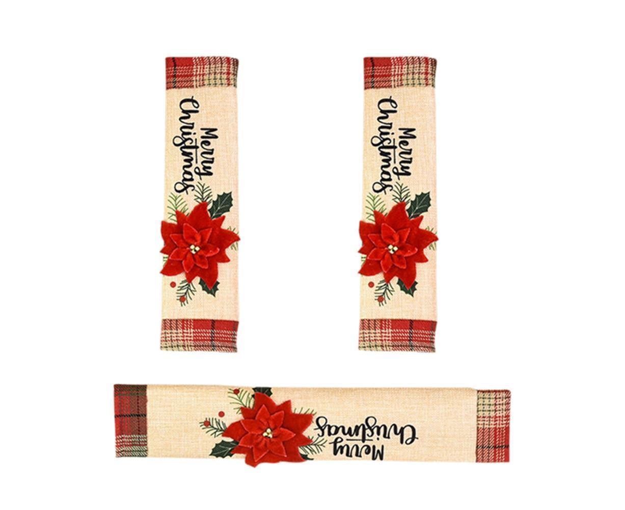 3Pcs Christmas Refrigerator Microwave Oven Door Handle Cover Sleeve Decoration V1263-JX-725