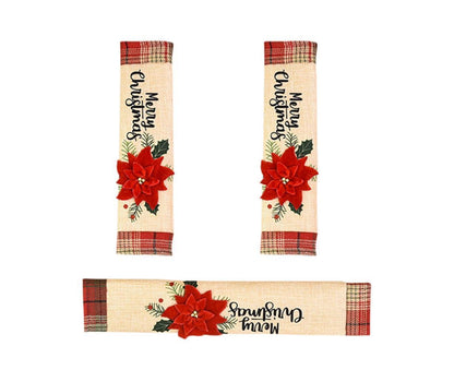 3Pcs Christmas Refrigerator Microwave Oven Door Handle Cover Sleeve Decoration V1263-JX-725