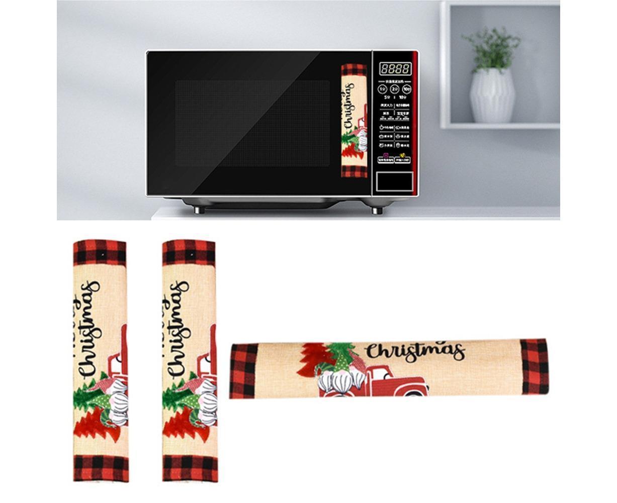 3Pcs Christmas Refrigerator Microwave Oven Door Handle Cover Sleeve Decoration V1263-JX-725