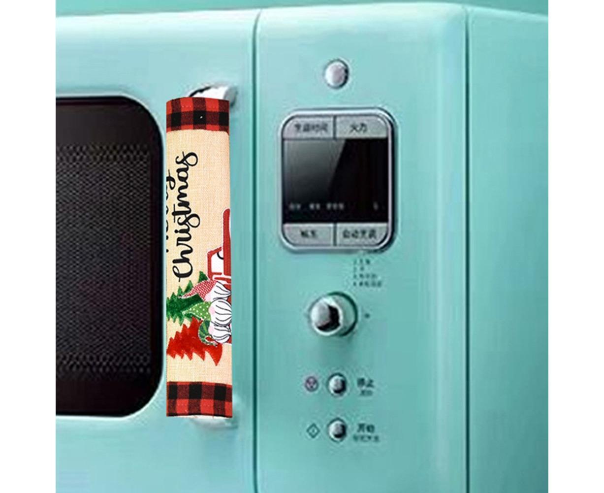 3Pcs Christmas Refrigerator Microwave Oven Door Handle Cover Sleeve Decoration V1263-JX-725