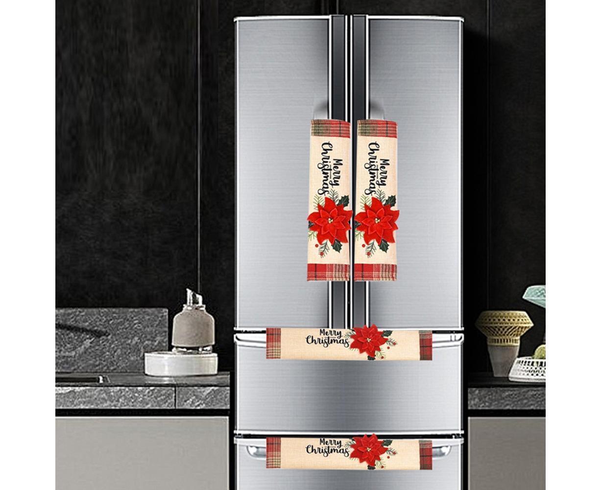 3Pcs Christmas Refrigerator Microwave Oven Door Handle Cover Sleeve Decoration V1263-JX-725