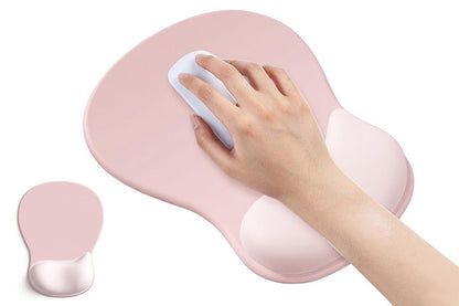 Gel Wrist Rest Mouse Pad Non-Slip Ergonomic Mouse Mat for Computer and Laptop Pink V1263-JX-7250-2