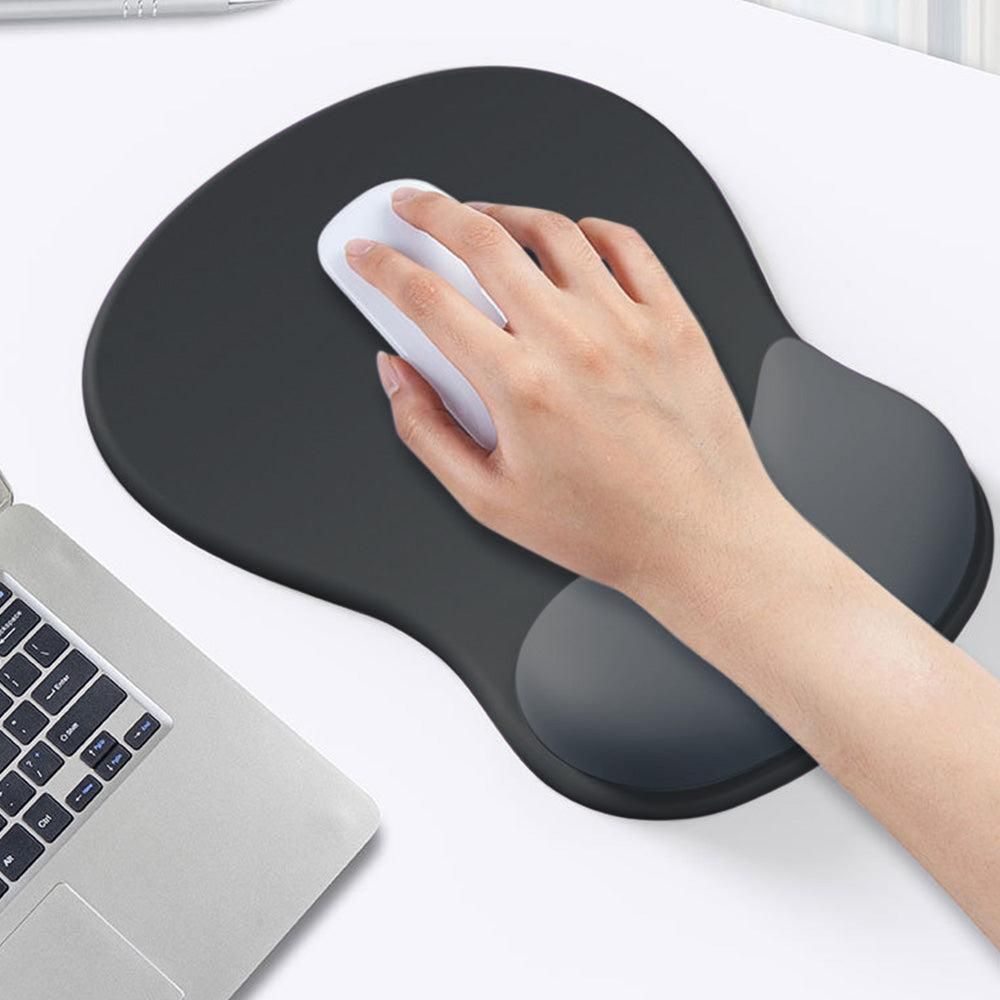 Gel Wrist Rest Mouse Pad Non-Slip Ergonomic Mouse Mat for Computer and Laptop Black V1263-JX-7250-3