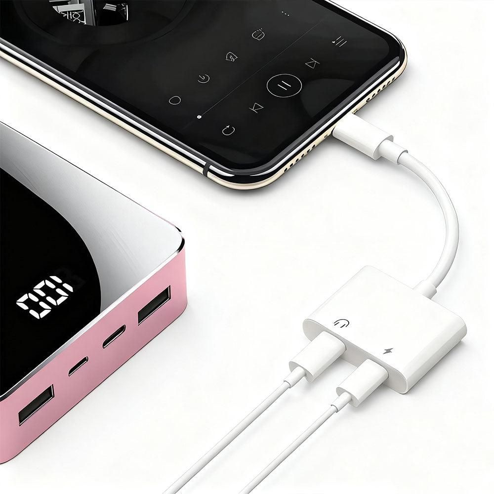 2-in-1 Lightning to 3.5mm Headphone Jack and Charger Adapter - For Apple Devices V1263-JX-7252