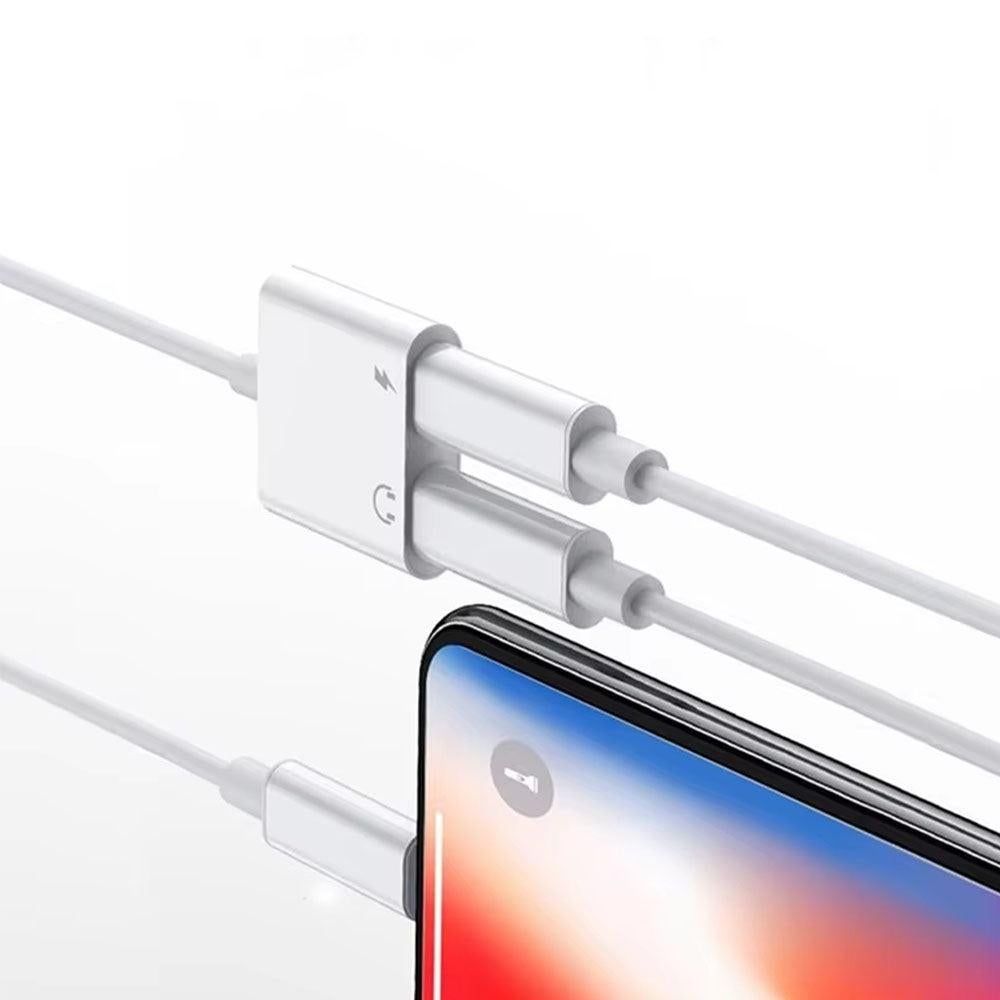 2-in-1 Lightning to 3.5mm Headphone Jack and Charger Adapter - For Apple Devices V1263-JX-7252